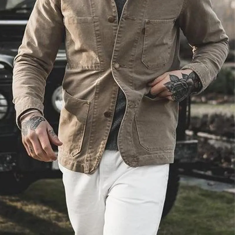 Men's Vintage Distressed Canvas Multi-Pocket Jacket 72361516X sold by Manly product image thumbnail 3