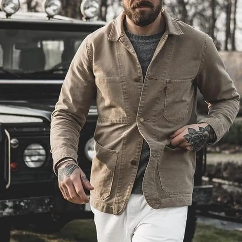 Men's Vintage Distressed Canvas Multi-Pocket Jacket 72361516X sold by Manly product image thumbnail 2