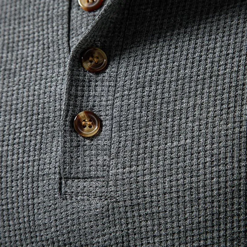 Men's Casual Solid Color Waffle Henley Neck Slim Fit Short Sleeve T-Shirt 45192566M sold by Manly product image thumbnail 4