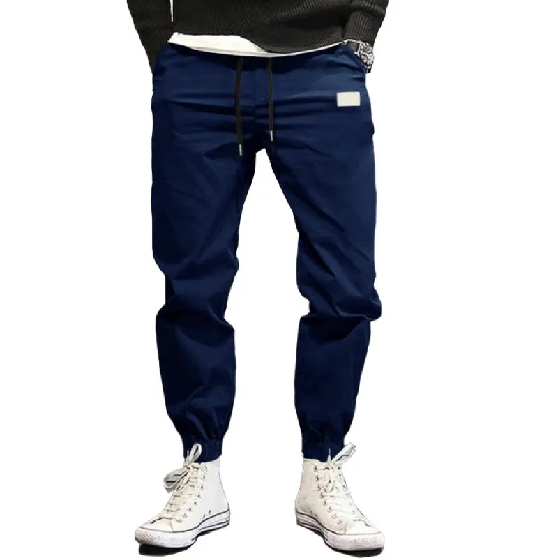 Men's Solid Elastic Waist Casual Cargo Pants 37392660Z sold by Manly
