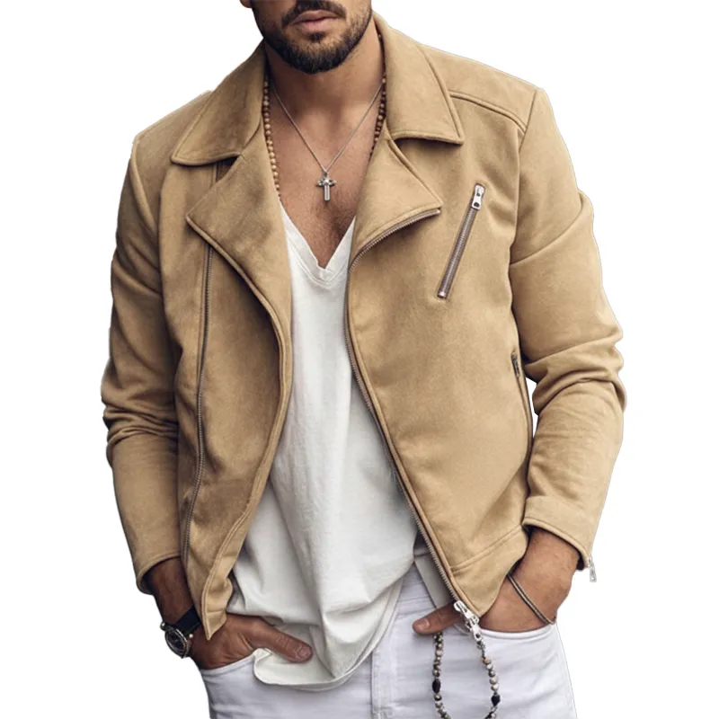 Men's Winter Vintage Faux Suede Zip-up Jacket MTA0877L4P sold by Manly