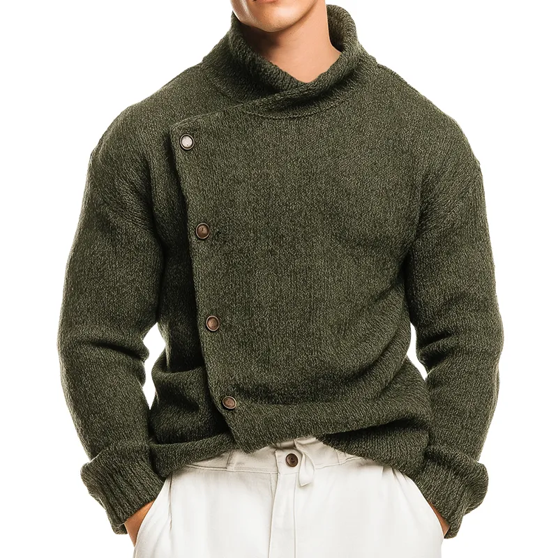 Men's Retro Casual Knitted Stand Collar Button Cardigan MTA0133L1TO sold by Manly