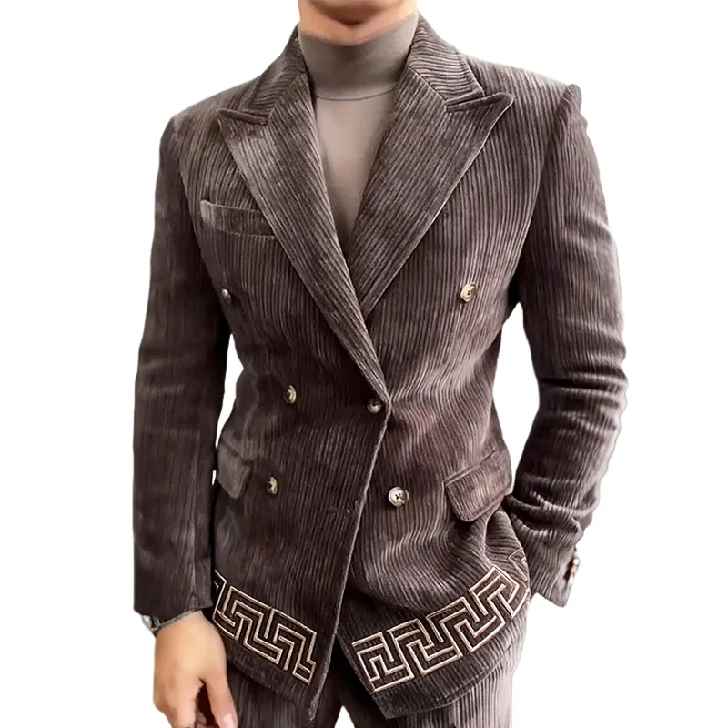Men's Retro Casual Corduroy Embroidered Blazer MTA3083K1TO sold by Manly