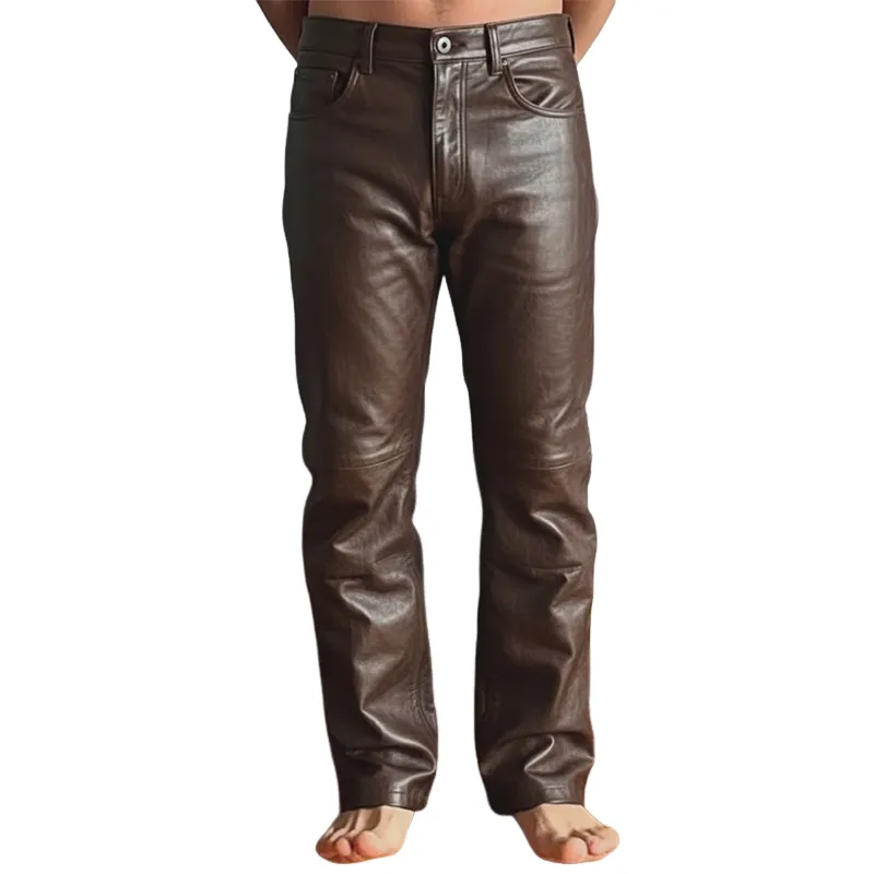 Men's Retro Casual PU Leather Pants MTA2940K1TO sold by Manly