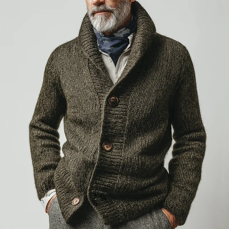 Men's Retro Casual Knitted Button-Up Lapel Cardigan MTA2911K1TO sold by Manly product image thumbnail 2