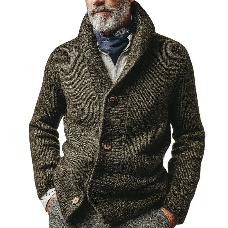 Men's Retro Casual Knitted Button-Up Lapel Cardigan MTA2911K1TO sold by Manly