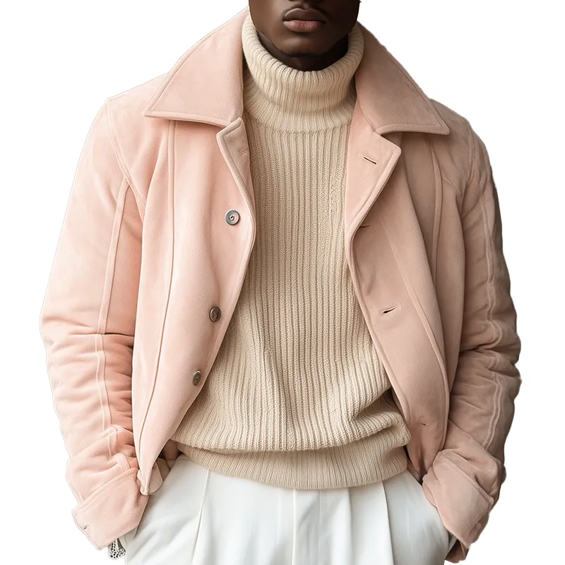 Men's Winter Vintage Faux Suede Button-up Jacket MTA1657L9P sold by Manly