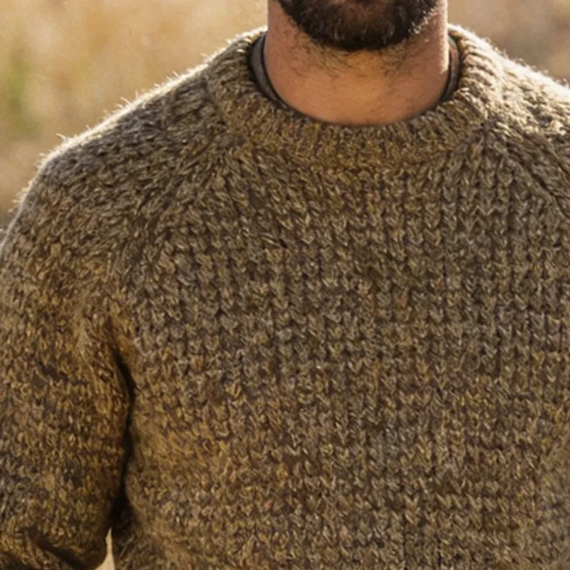 Men's Retro Casual Knit Crew Neck Sweater MTA1237L3TO sold by Manly product image thumbnail 3