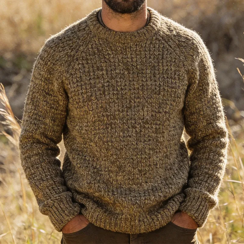 Men's Retro Casual Knit Crew Neck Sweater MTA1237L3TO sold by Manly product image thumbnail 2