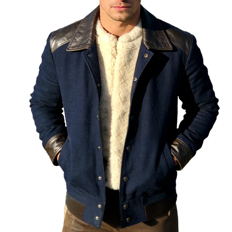 Men's Retro Casual PU Button Jacket MTA1241L7TO sold by Manly
