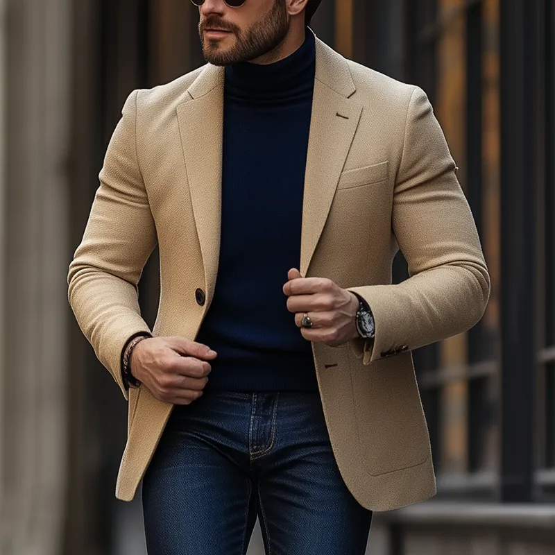 Men's Winter Retro Faux Wool Button Suit Jacket MTA1240L1P sold by Manly product image thumbnail 2