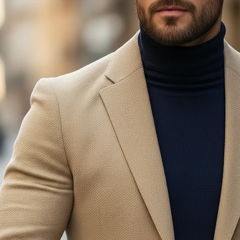 Men's Winter Retro Faux Wool Button Suit Jacket MTA1240L1P sold by Manly product image thumbnail 3