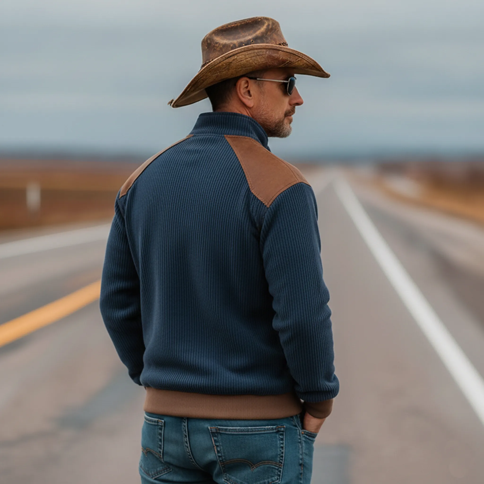 Men's Classic Vintage Stand-collar Corduroy Sweatshirt MTA1040L3K sold by Manly product image thumbnail 4