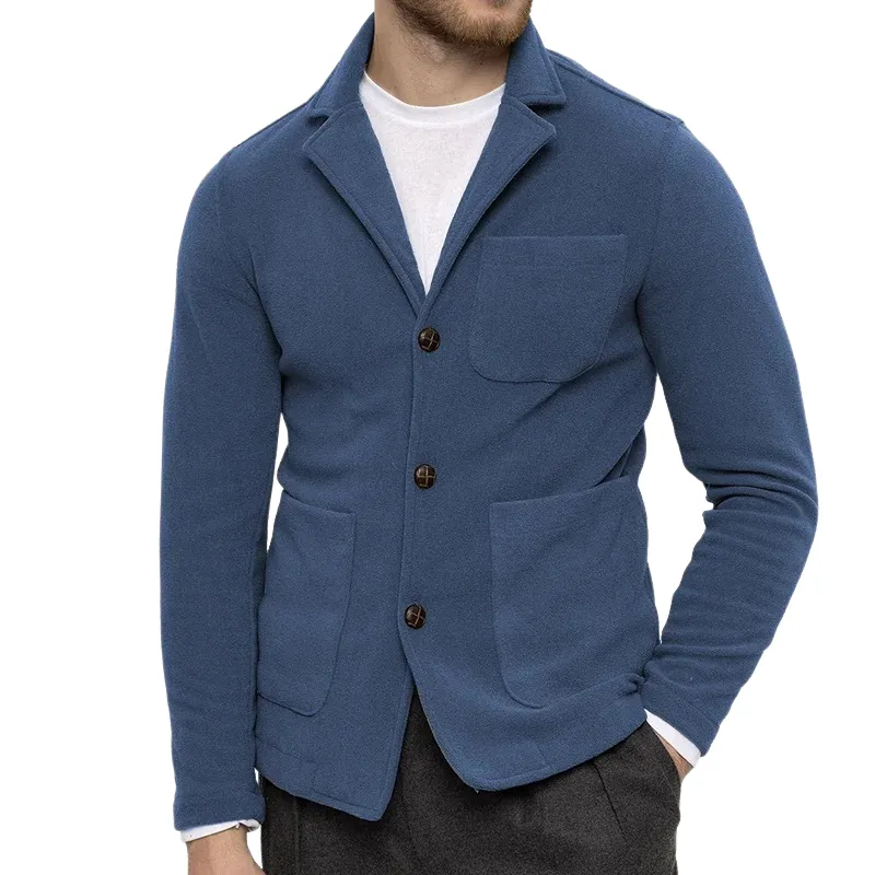 Men's Retro Casual Solid Color Lapel Button Jacket MTA1842I3TO sold by Manly