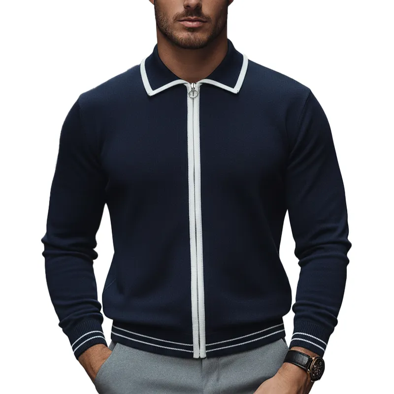 Men's Winter Vintage Cotton Knit Zip-up Cardigan MTA1068L8P sold by Manly