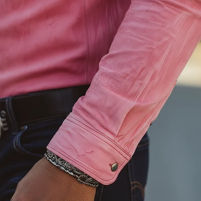 Men's Retro Minimalist Zippered Faux Suede Long-Sleeve Shirt MTA1147L3P sold by Manly product image thumbnail 4