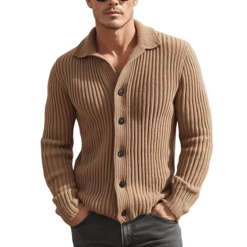 Men's Classic Vintage Lapel Slim-fit Knitted Cardigan MTA0935L9K sold by Manly