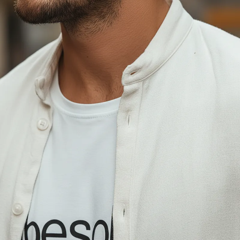 Men's Stylish And Simple Cotton And Linen Blend Button-down Shirt MTA0858L5P sold by Manly product image thumbnail 4