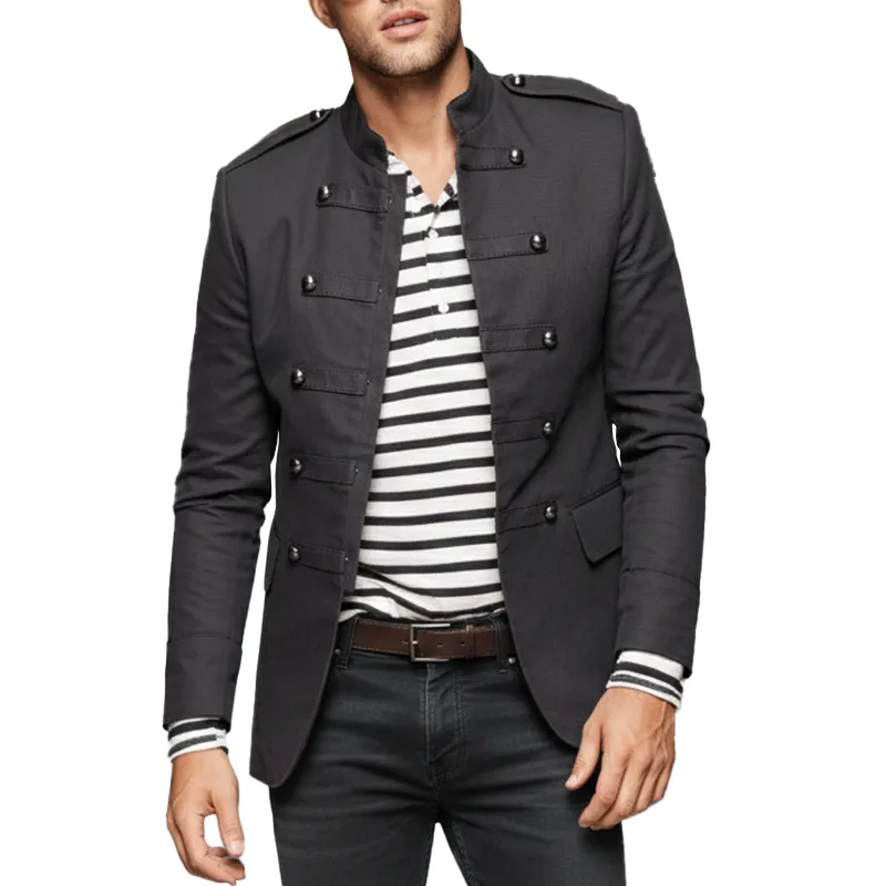 Men's Stylish And Simple Double-breasted Cotton Blend Lightweight Jacket MTA0876L9P sold by Manly