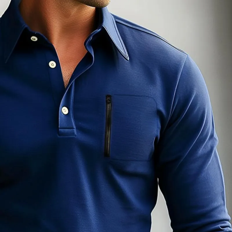 Men's Casual Retro Lapel Pocket Long Sleeve T-Shirt 83754842TO sold by Manly product image thumbnail 3