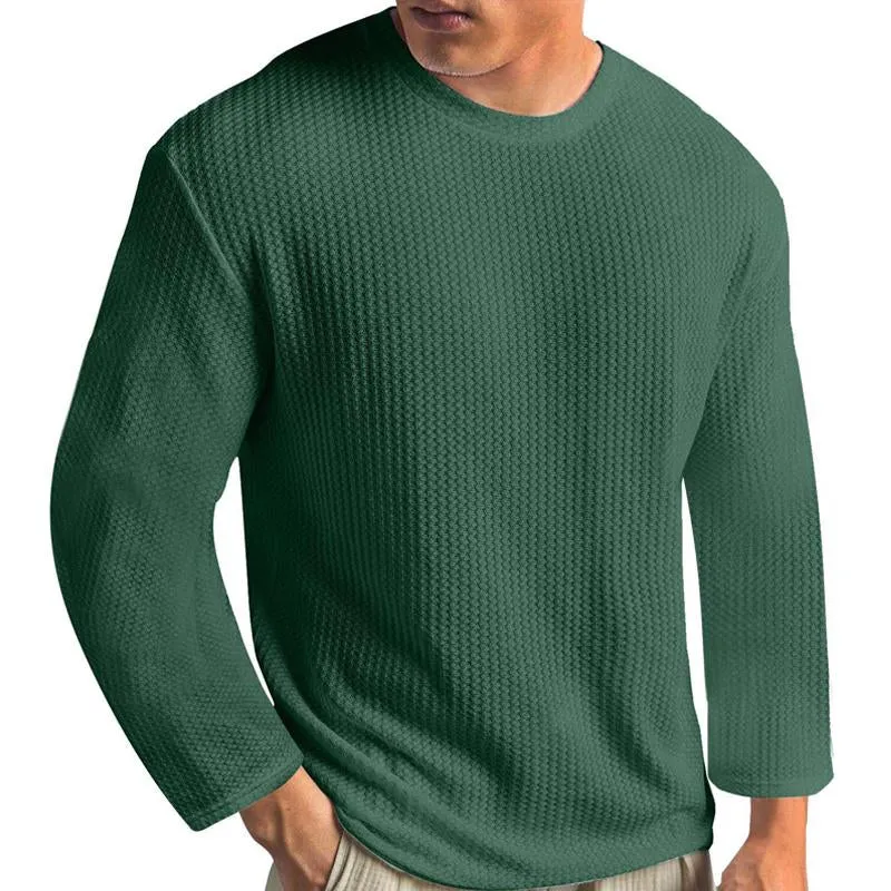 Men's Casual Solid Color Long Sleeve T-Shirt 73659586X sold by Manly product image thumbnail 2