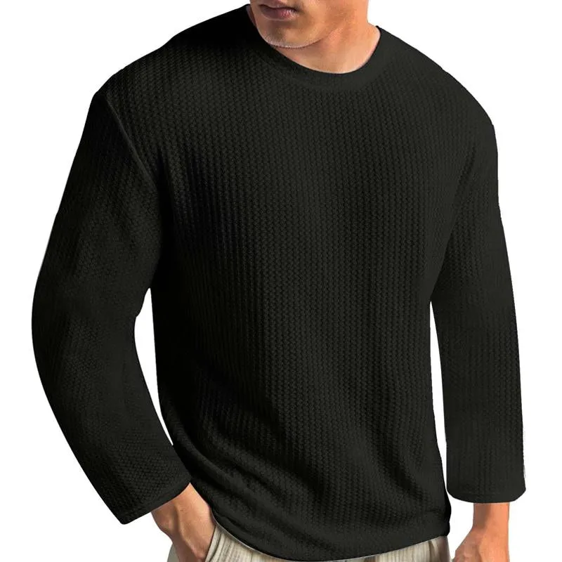 Men's Casual Solid Color Long Sleeve T-Shirt 73659586X sold by Manly product image thumbnail 5