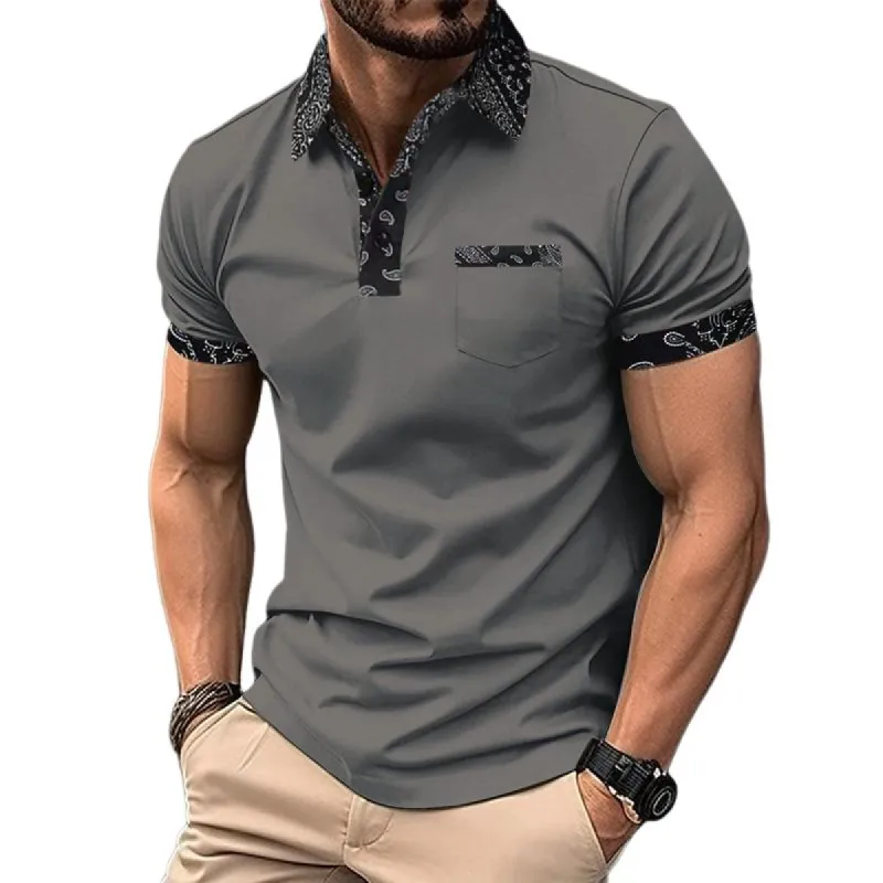 Men's Casual Printed Short-sleeved POLO Shirt 99667903X sold by Manly
