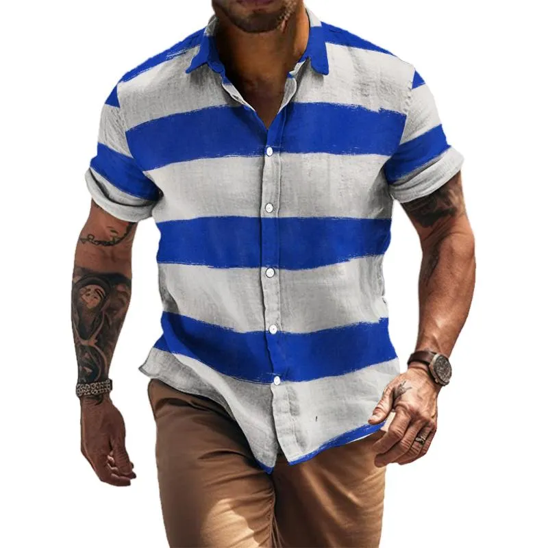 Men's Casual Vintage Navy Short Sleeve Shirt 25298992TO sold by Manly