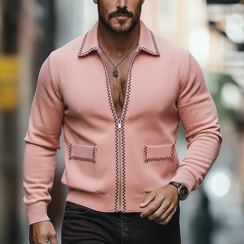 Men's Spring Fashion Cotton Knit Zip-up Cardigan MTA2337L7P sold by Manly product image thumbnail 2