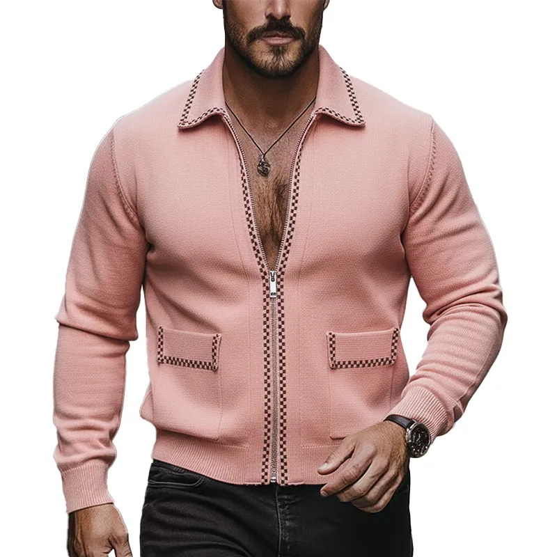 Men's Spring Fashion Cotton Knit Zip-up Cardigan MTA2337L7P sold by Manly
