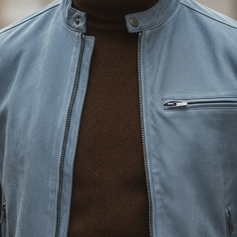 Men's Spring Vintage Faux Suede Zip-up Jacket MTA2342L4P sold by Manly product image thumbnail 5