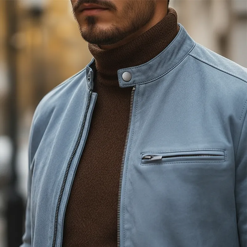 Men's Spring Vintage Faux Suede Zip-up Jacket MTA2342L4P sold by Manly product image thumbnail 3