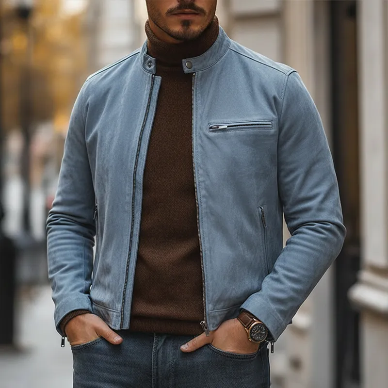 Men's Spring Vintage Faux Suede Zip-up Jacket MTA2342L4P sold by Manly product image thumbnail 2