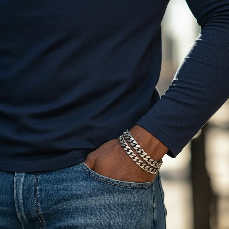 Men's Spring Simple Printed Cotton Blend V-neck Slim-fit T-shirt MTA2559L4P sold by Manly product image thumbnail 3