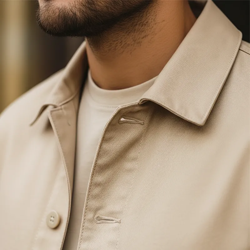 Men's Spring Simple Twill Cotton Button-up Jacket MTA2602L7P sold by Manly product image thumbnail 3