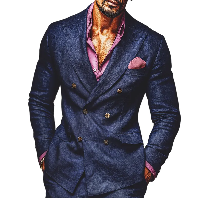 Men's Retro Casual Solid Color Blazer MTA2679L5TO sold by Manly