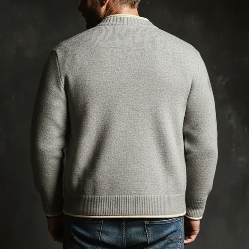 Men's Classic Stylish Color-block Imitation Two-piece Button-up Knitted Cardigan MTA2635L2U sold by Manly product image thumbnail 5