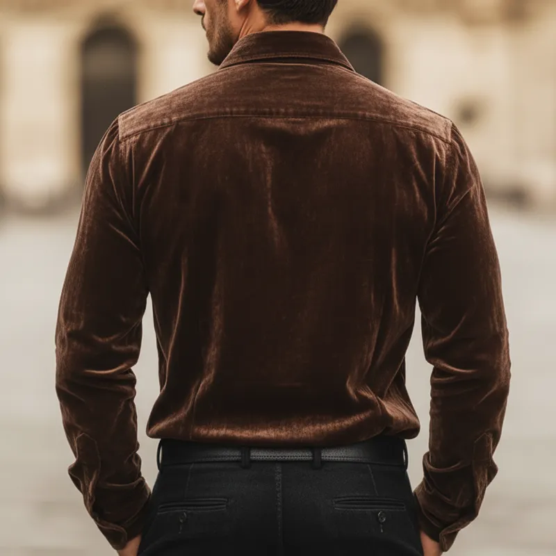 Men's Retro Velvet Exquisite Embroidered Long-Sleeved Shirt MTA2691L2U sold by Manly product image thumbnail 5