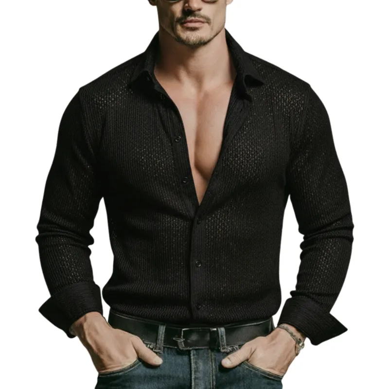 Men's Classic Casual And Subtly Sheer Cotton Blend Long-sleeved Shirt MTA2603L2K sold by Manly
