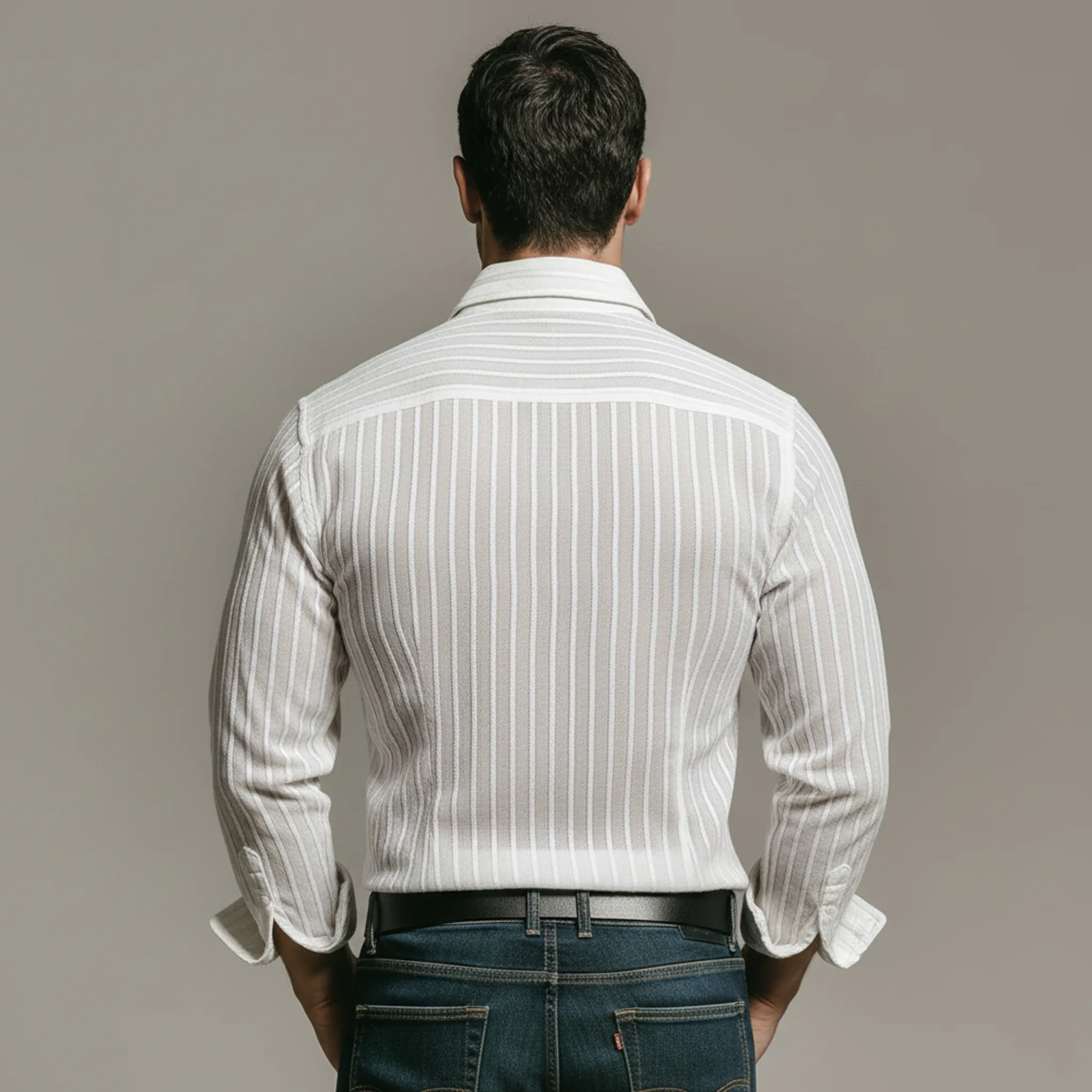 Men's Classic Casual And Stylish Textured Cotton Blend Long-sleeved Shirt MTA2656L9K sold by Manly product image thumbnail 4