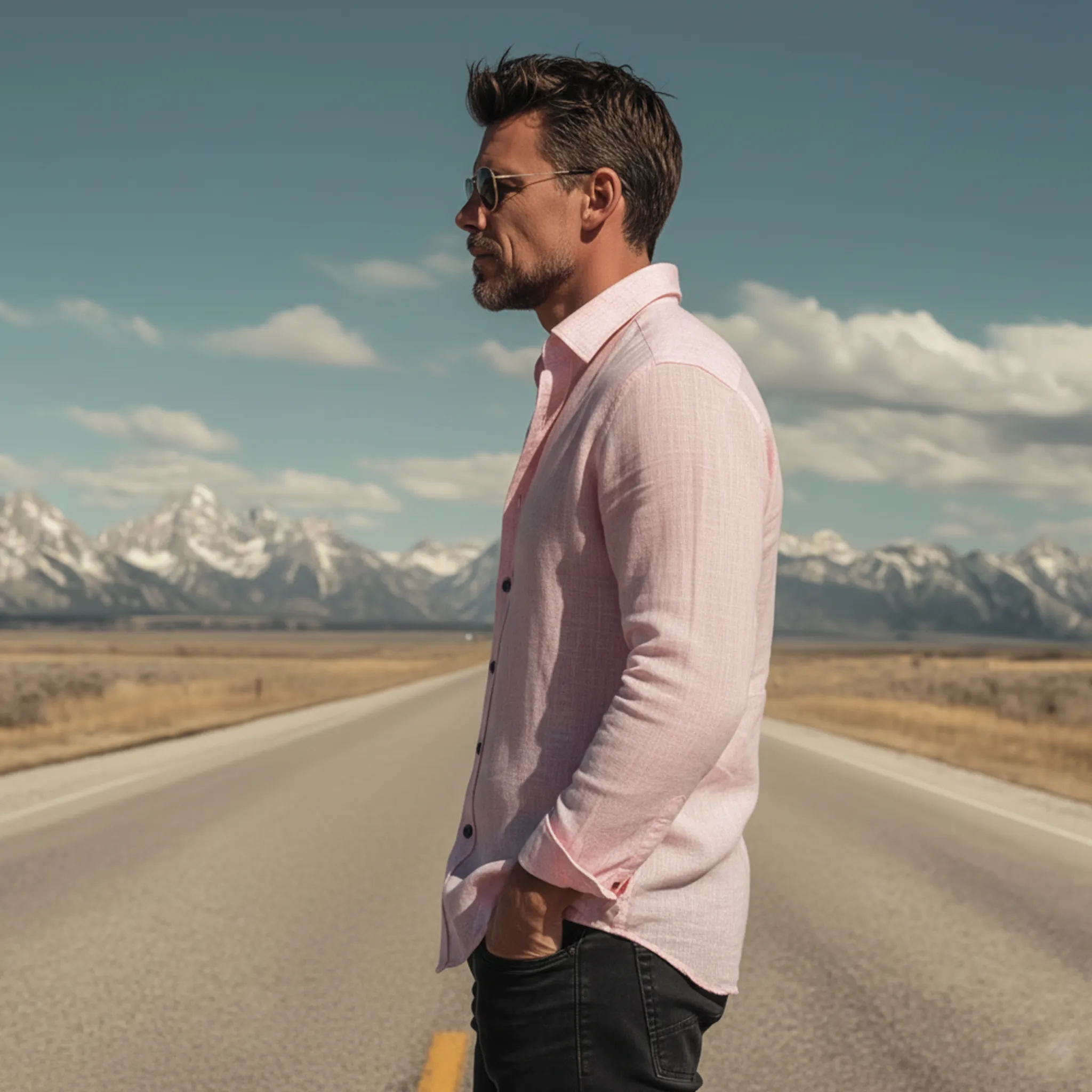 Men's Classic Casual Cotton And Linen Long-sleeved Shirt MTA2469L0K sold by Manly product image thumbnail 3