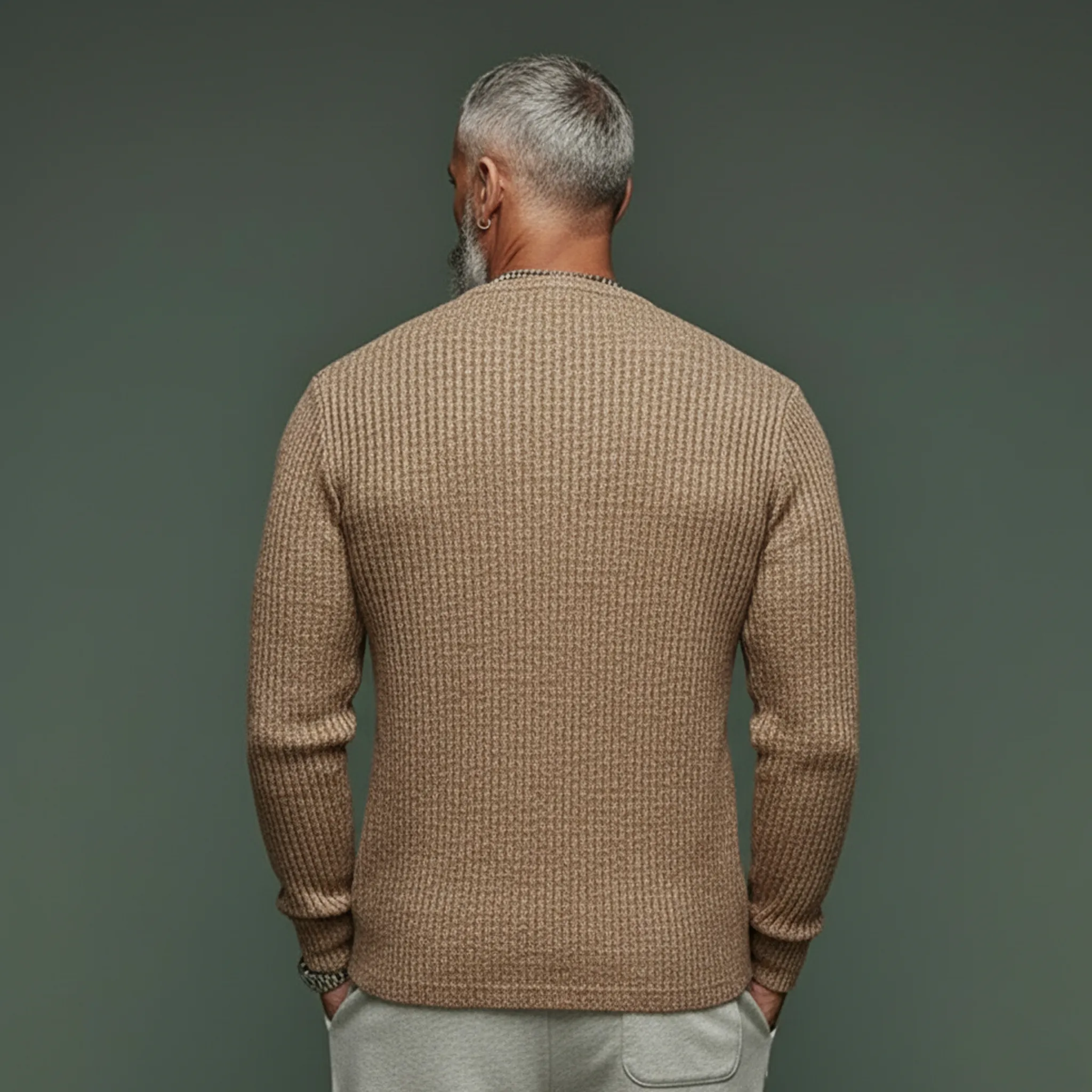 Men's Classic Casual Slub Yarn Ribbed Slim-fit Long-sleeved Shirt MTA2430L6K sold by Manly product image thumbnail 4