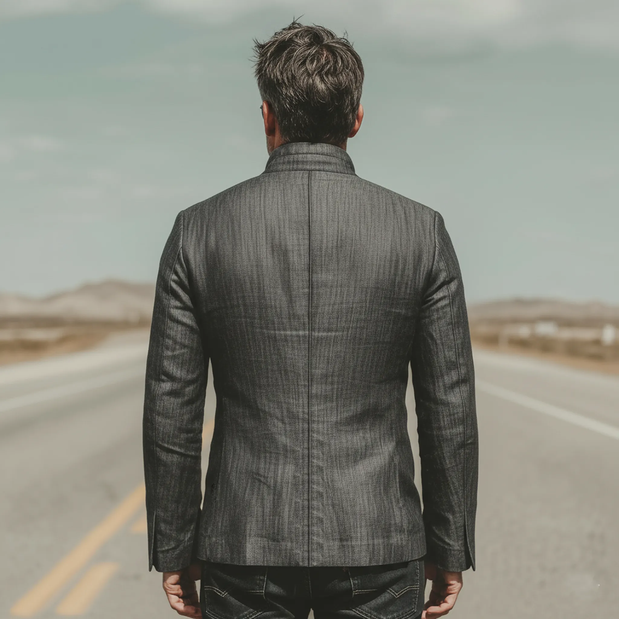 Men's Classic Casual Stand-collar Cotton Blend Jacket MTA2407L1K sold by Manly product image thumbnail 4