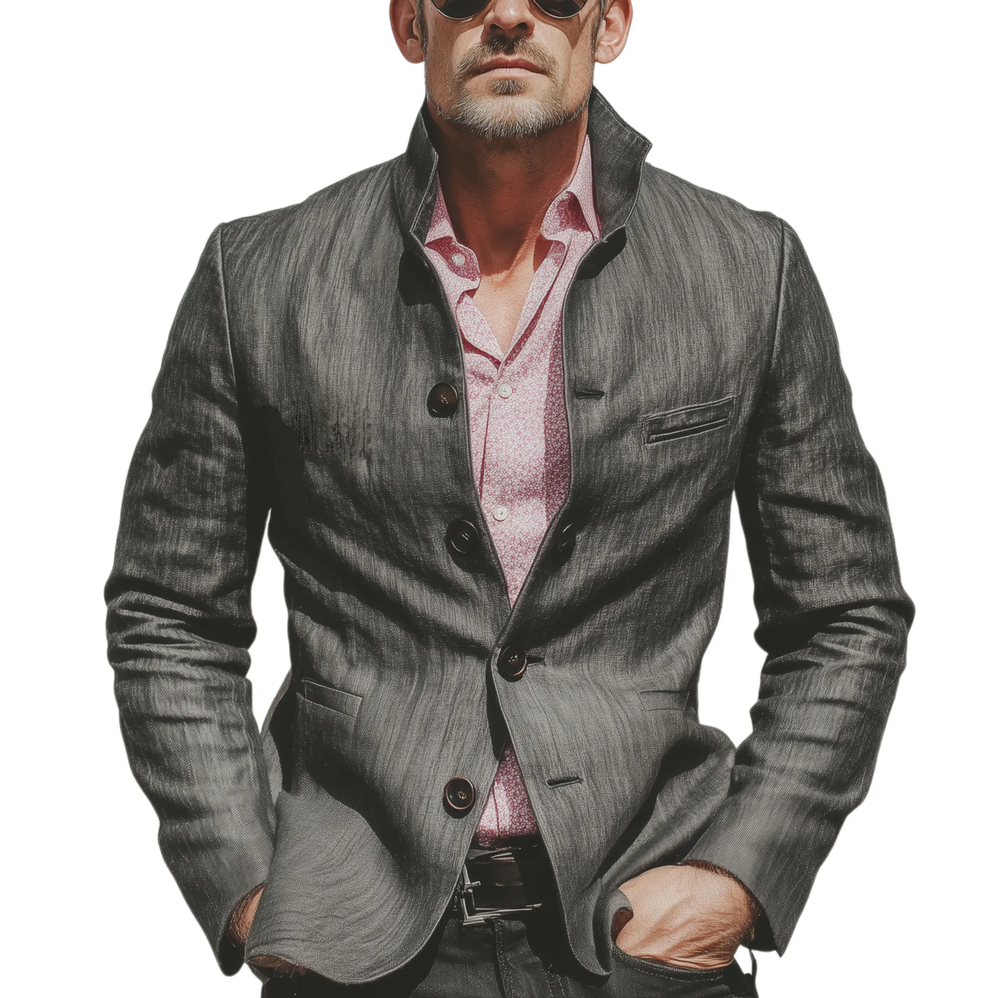 Men's Classic Casual Stand-collar Cotton Blend Jacket MTA2407L1K sold by Manly