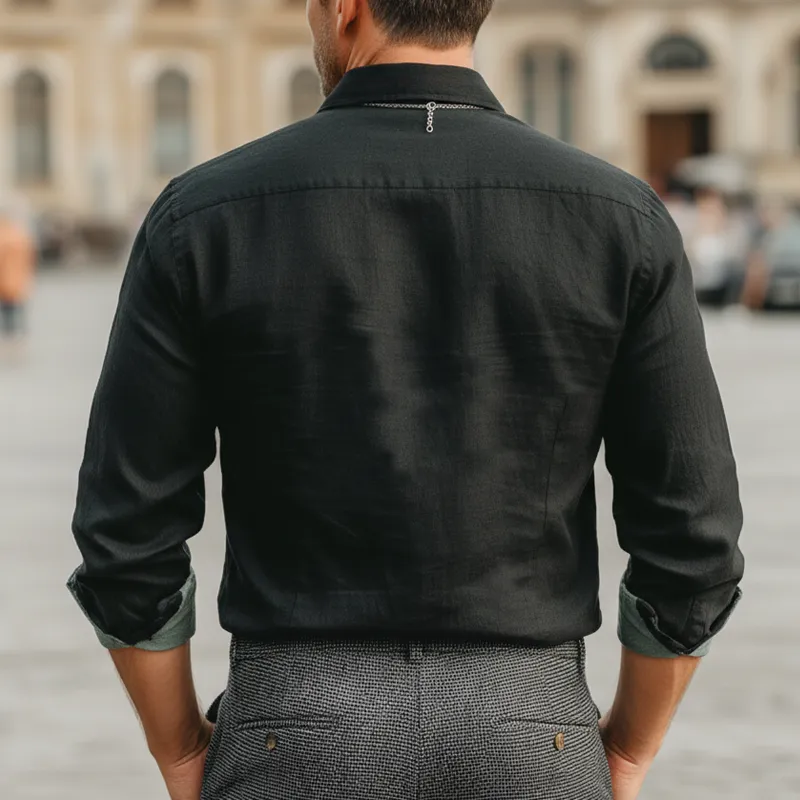 Men's Urban Business Cotton Color-block Long-sleeved Shirt MTA2486L8U sold by Manly product image thumbnail 5