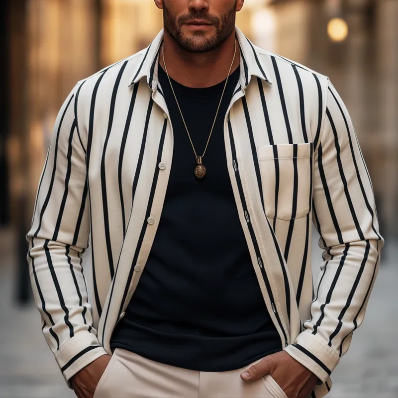 Men's Urban Casual Cotton Long-sleeved Shirt MTA2413L9U sold by Manly product image thumbnail 2