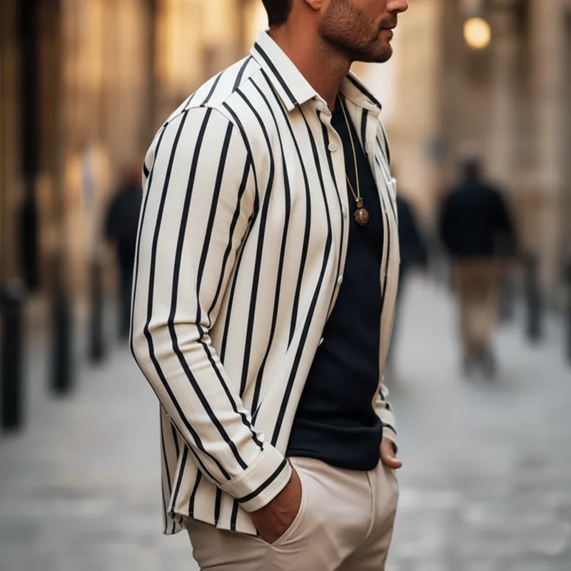 Men's Urban Casual Cotton Long-sleeved Shirt MTA2413L9U sold by Manly product image thumbnail 3