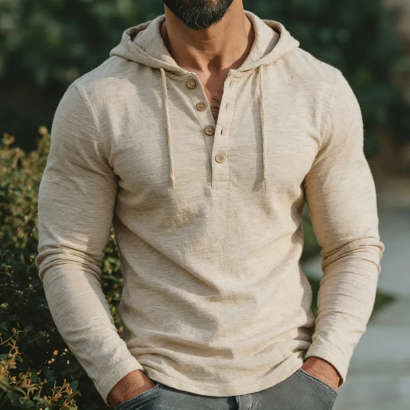 Men's Retro Casual Cotton Hooded Long-Sleeve T-Shirt MTA2237L7TO sold by Manly product image thumbnail 2