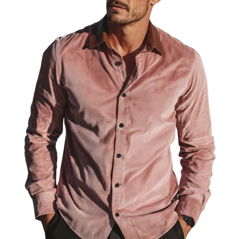 Men's Classic Casual Rugged Style Corduroy Long-sleeved Shirt MTA2332L2K sold by Manly