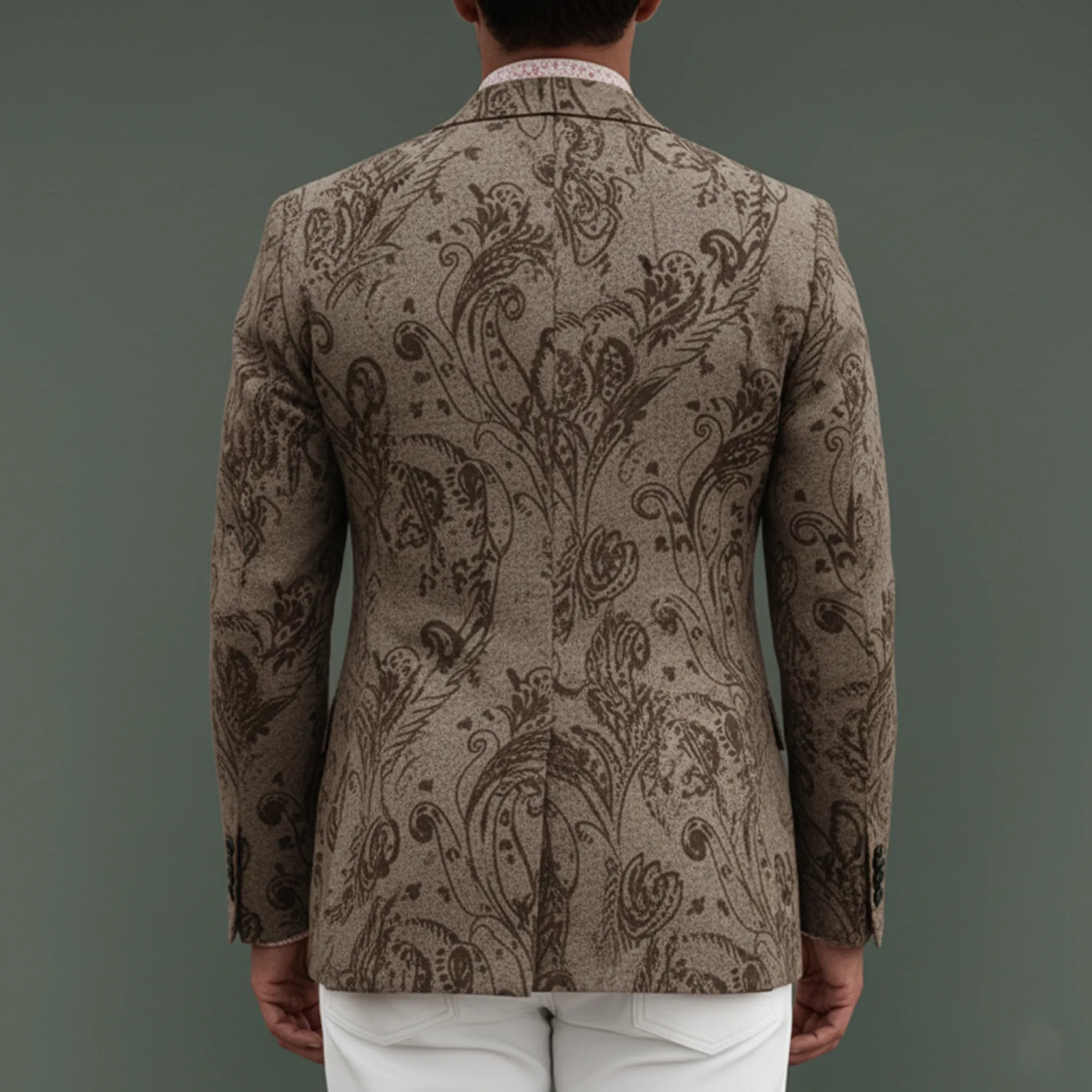 Men's Classic Vintage Printed Cotton Blend Single-breasted Blazer MTA2211L8K sold by Manly product image thumbnail 4